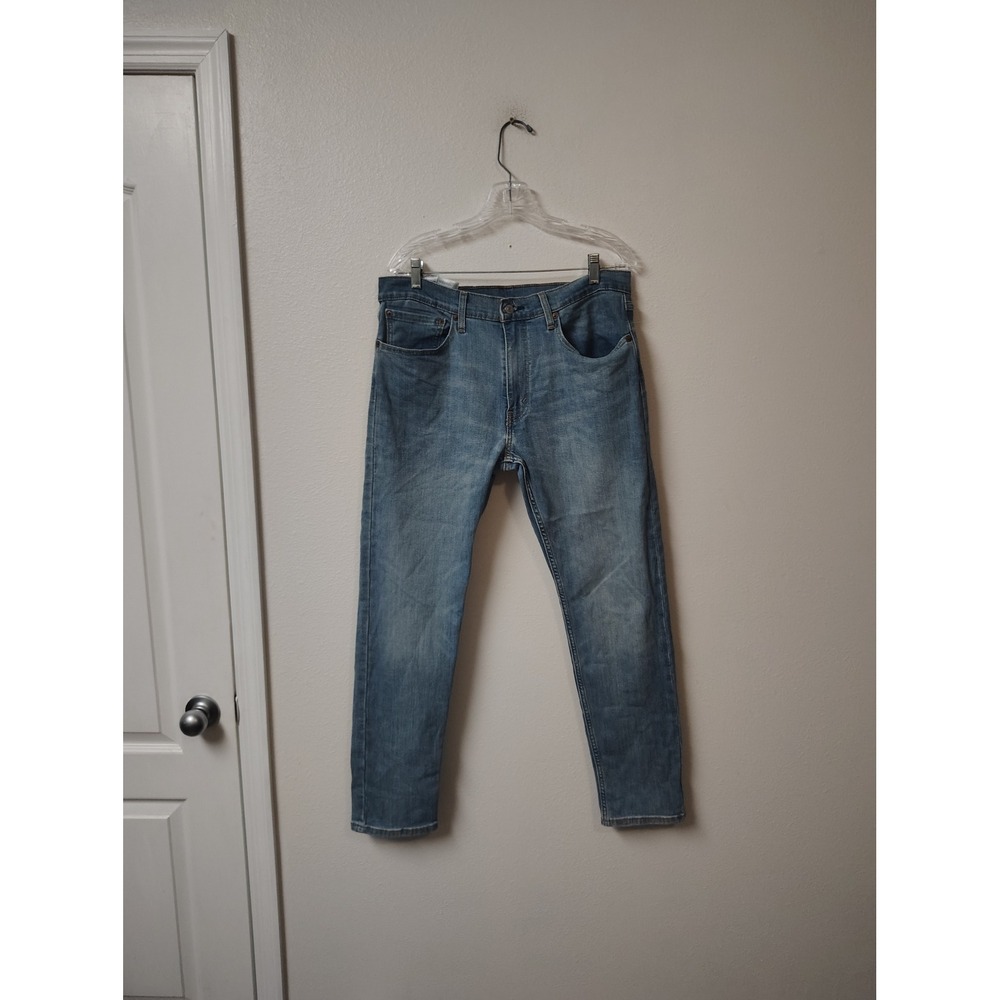Levis 502 Regular Taper Mens Jeans 34x32 Medium Wash Blue Denim Pants